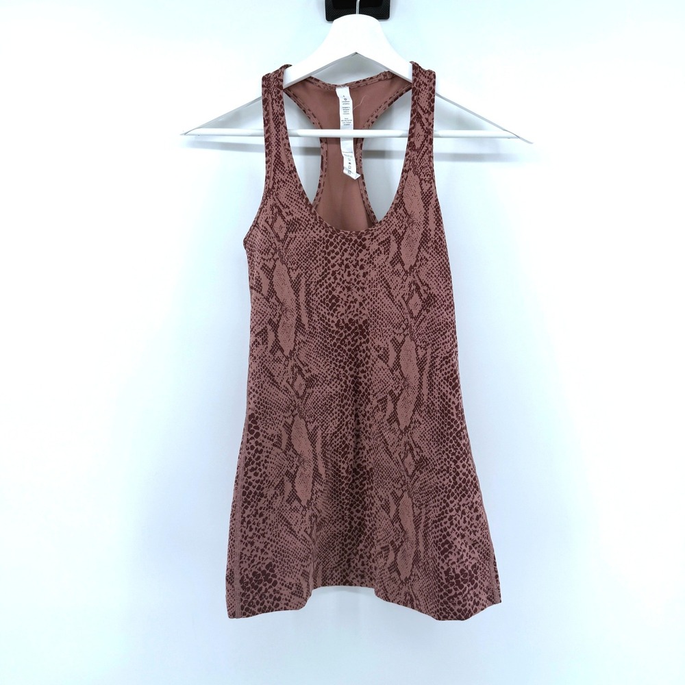 Lululemon Cool Racerback Tank Top Snakeskin 4 Pink Womens Yoga Activewear
